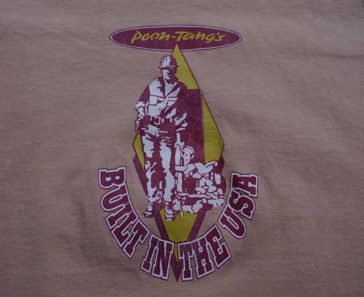  90s USA製 Poon-Tang’s BUILT IN THE USA Mr. Poonbar エロティック ジョーク 半袖 Tシャツ M_画像8