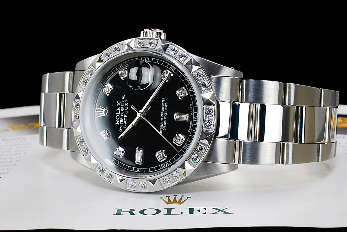 S級極美品【2年/本物保証】ブラックシェル デイトジャスト ROLEX