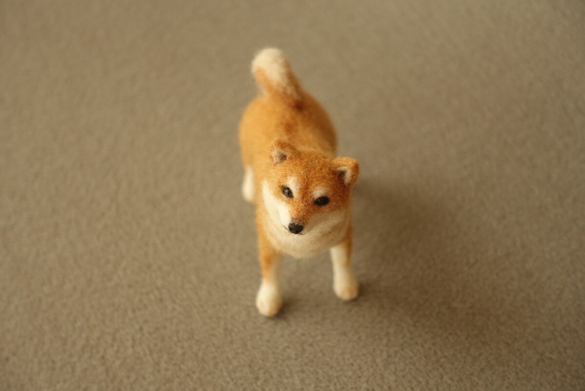 羊毛フェルト 小さな柴犬　9cm　ハンドメイド ミニチュア 柴犬 犬_画像3