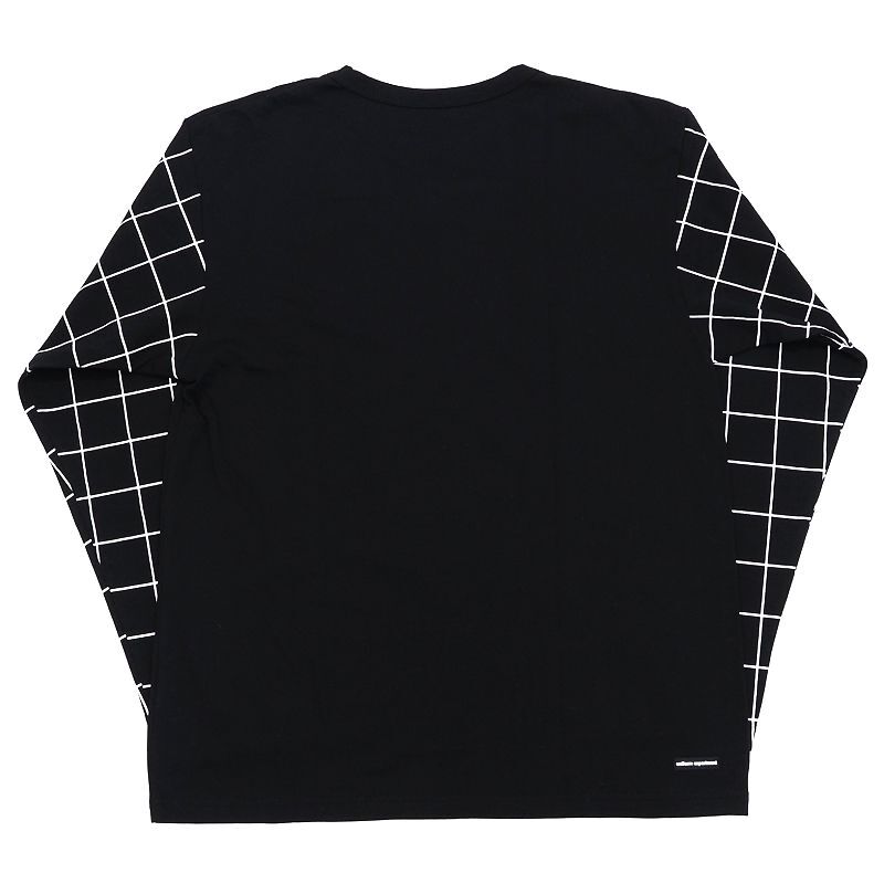 E0536S 新品 uniform experiment/ L/S GRAPH CHECK CUT&SEWN カットソー【サイズ：1】ブラック Tシャツ ユニフォーム エクスペリメント_画像2