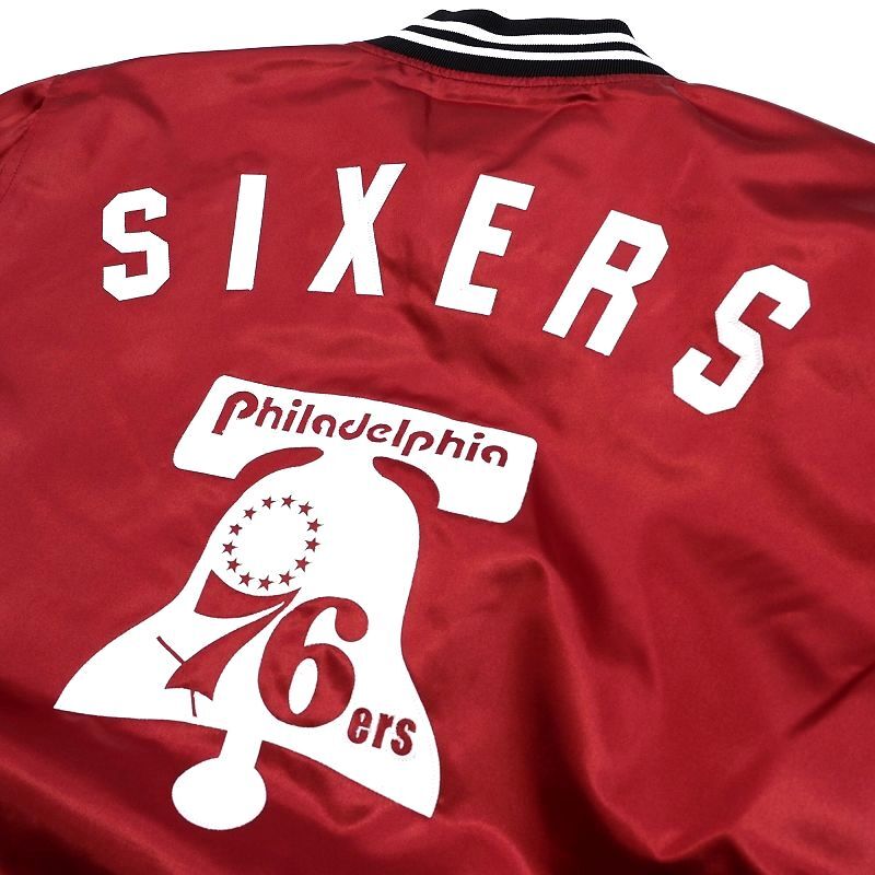 D0503SJ11 未使用品 24SS Mitchell&Ness/フィラデルフィア76ers ジャケット 【サイズ：L】 レッド NBA ミッチェルアンドネス_画像6