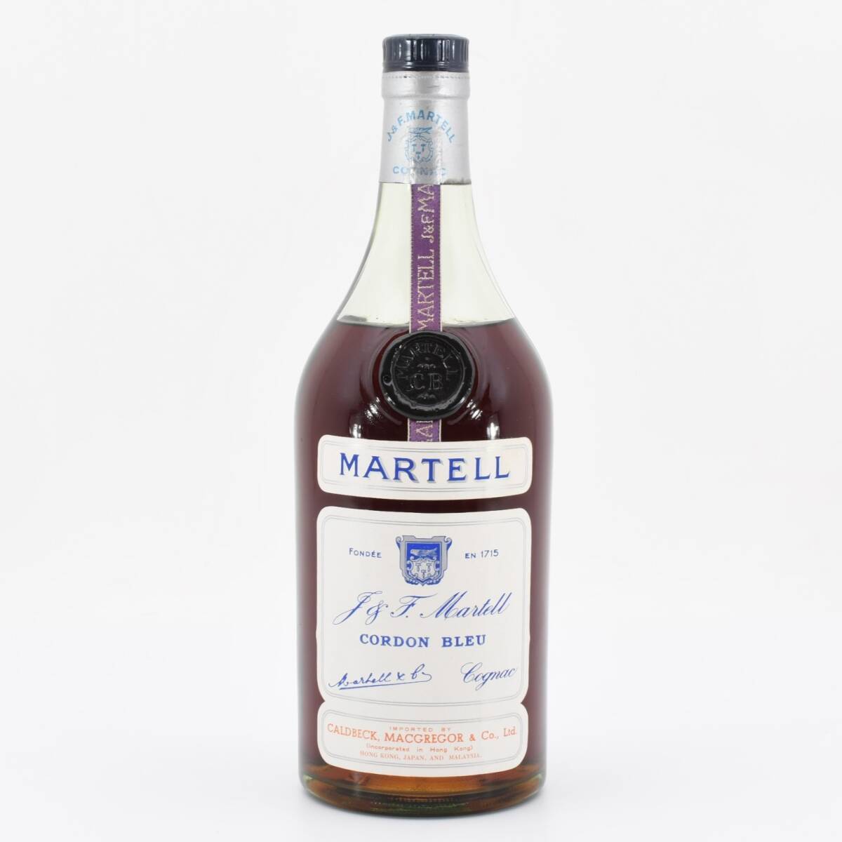 1円 未開栓 マーテル コルドンブルー MARTELL CORDON BLEU 700ml 40% グリーンボトル 旧ラベル 分割ラベル ブランデー 古酒 希少 #72の画像1