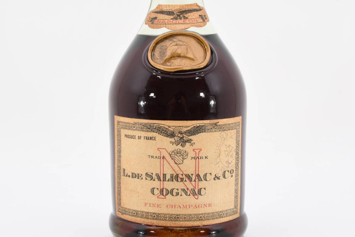 1円 未開栓 サリニャック ナポレオン コニャック L.DE SALIGNAC & Co. NAPOLEON COGNAC FINE CHAMPAGNE 旧ラベル ブランデー 古酒 希少 #82の画像5