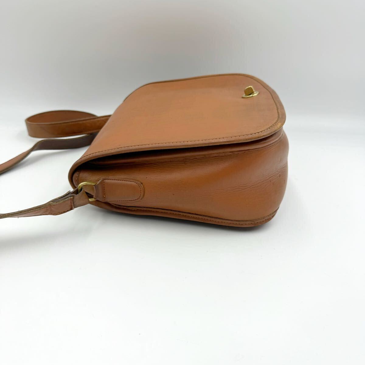 1 jpy OLD COACH Old Coach shoulder bag Turn lock glove tan leather Brown Vintage diagonal ..