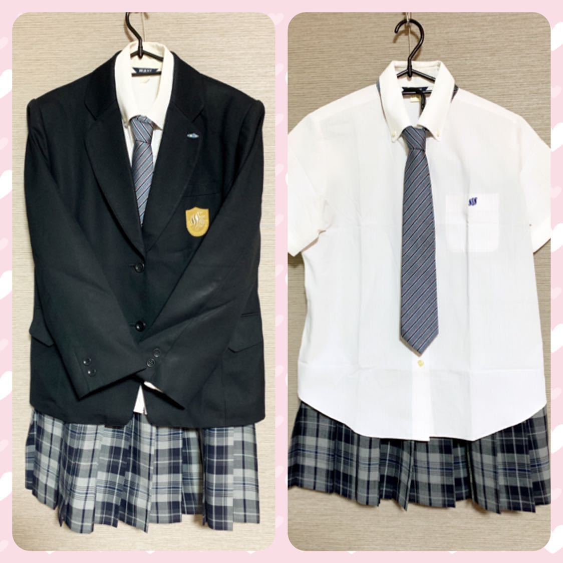 大阪 向陽台高校 制服上下セット＋白シャツ+ネクタイ-