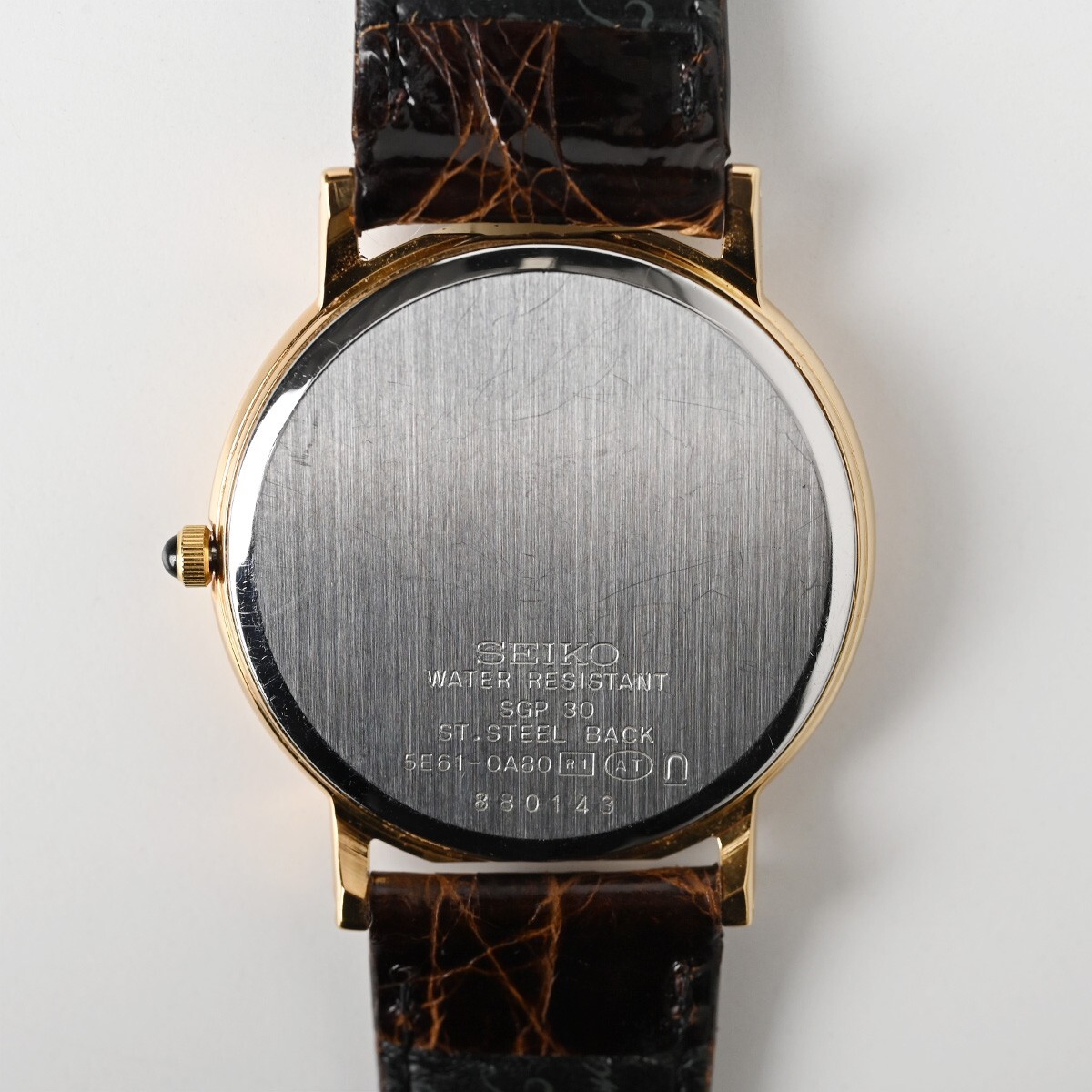 【稼働品/電池交換済】セイコー ドルチェ クォーツ 5E61-0A80 SS ゴールドカラー SEIKO Dolce 精工舎 腕時計 メンズ/紳士の画像2