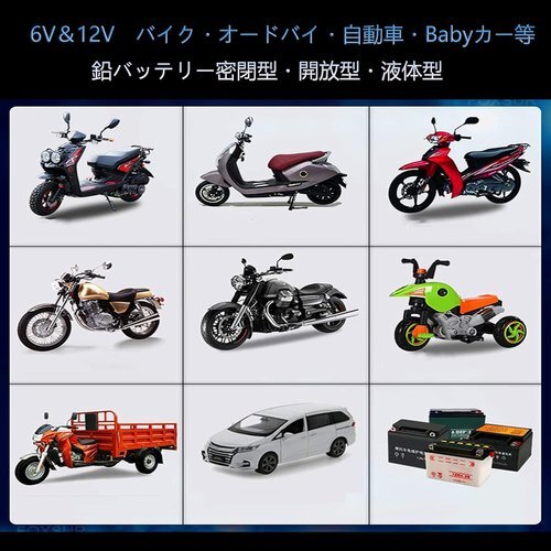 新品 AUTOWHD 自動車＆バイク用 4-40Ah用 2A充電 テナンス充電 全自動 6Vと12V用バッテリー充電器 67_画像2