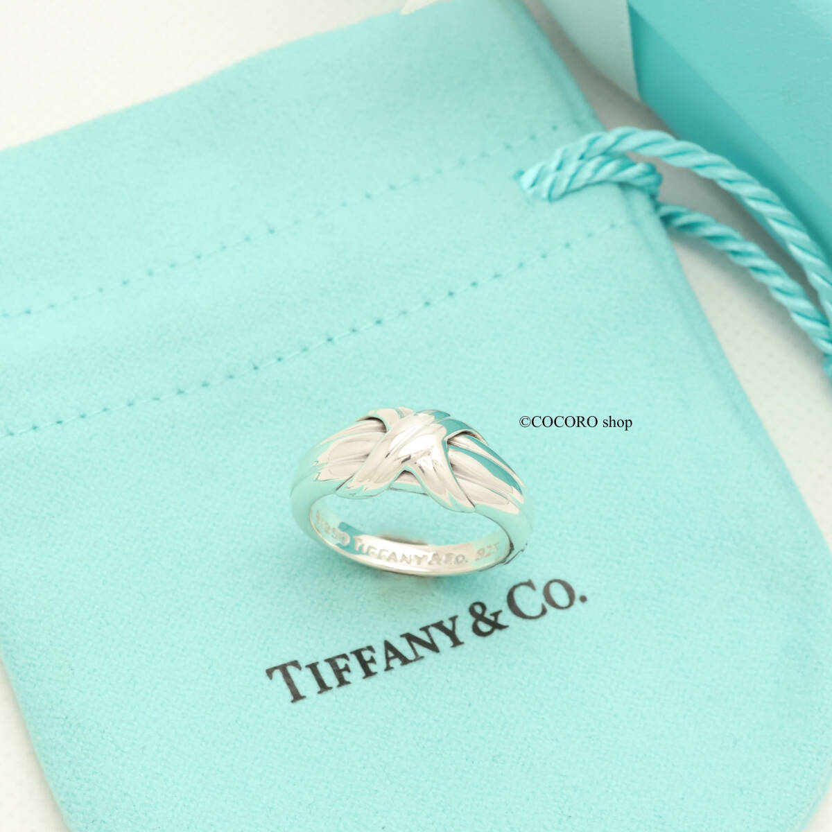 【美品】ティファニー TIFFANY＆Co. シグネチャー クロス リング AG925_画像2