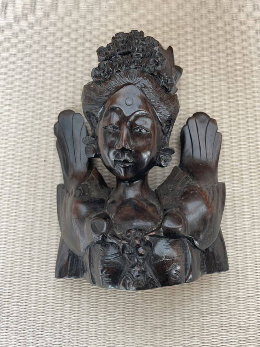 木彫り 彫刻 タイ バリ インドネシア 美術 オブジェ 神像 インテリア オブジェ _画像1