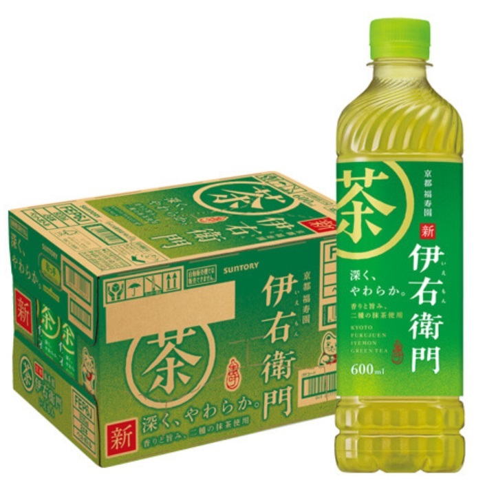 【送料込み】サントリー 緑茶 伊右衛門 お茶 600ml × 24本 消費期限24年12月　ラベルレスもあります。_画像1