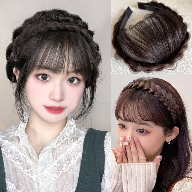 ヘッドバンド前髪 カチューシャ前髪 前髪ウィッグヘアアクセサリー 前髪かつらヘッドバンド_画像1