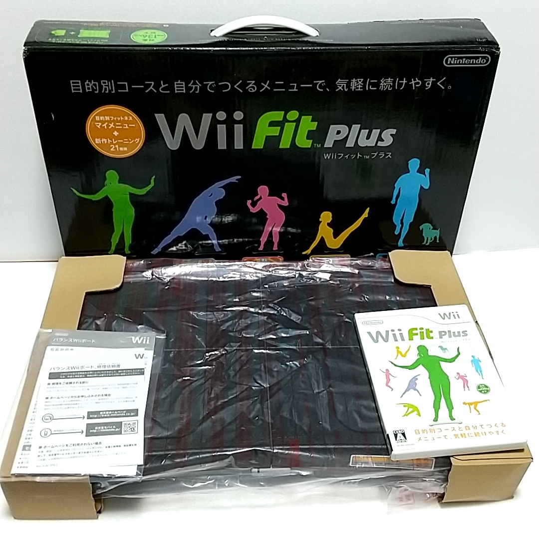 動作確認済 美品 Wii Fit Plus Wii フィット プラス バランスWiiボード セット クロ ブラック 黒 Nintendo 任天堂 ニンテンドー_画像1