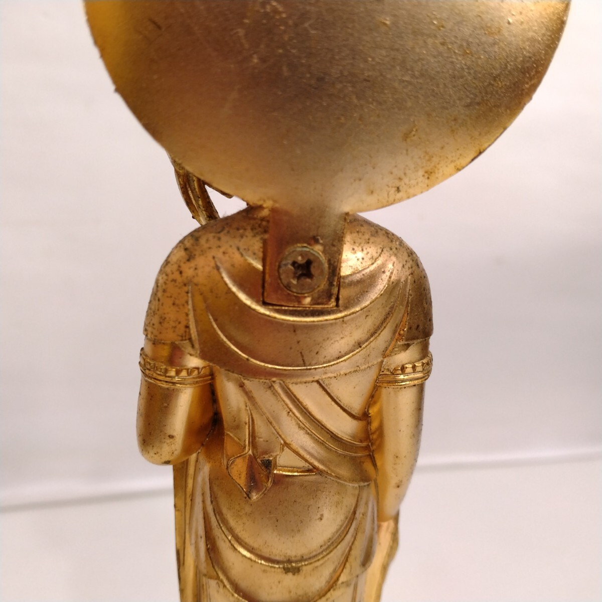 M05008　仏像　秀雲作　聖観音菩薩像　高さ23cm　金属製　在銘　仏教美術　置物　仏像　_画像5