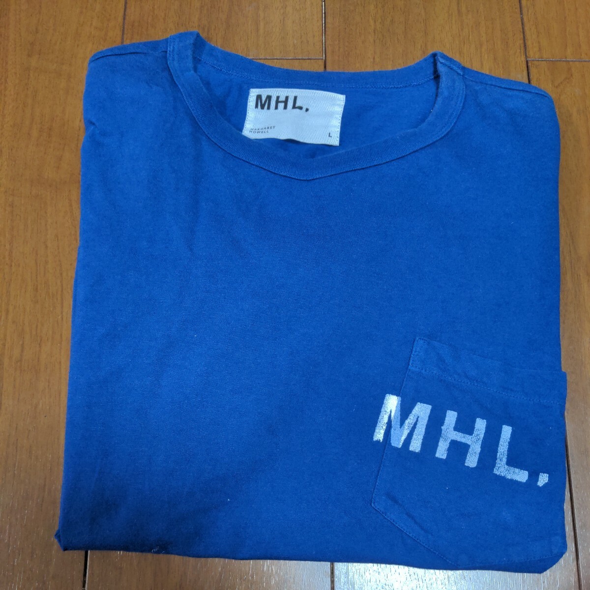 MHL マーガレットハウエル 半袖 Tシャツ Lサイズ ロイヤルブルー_画像1