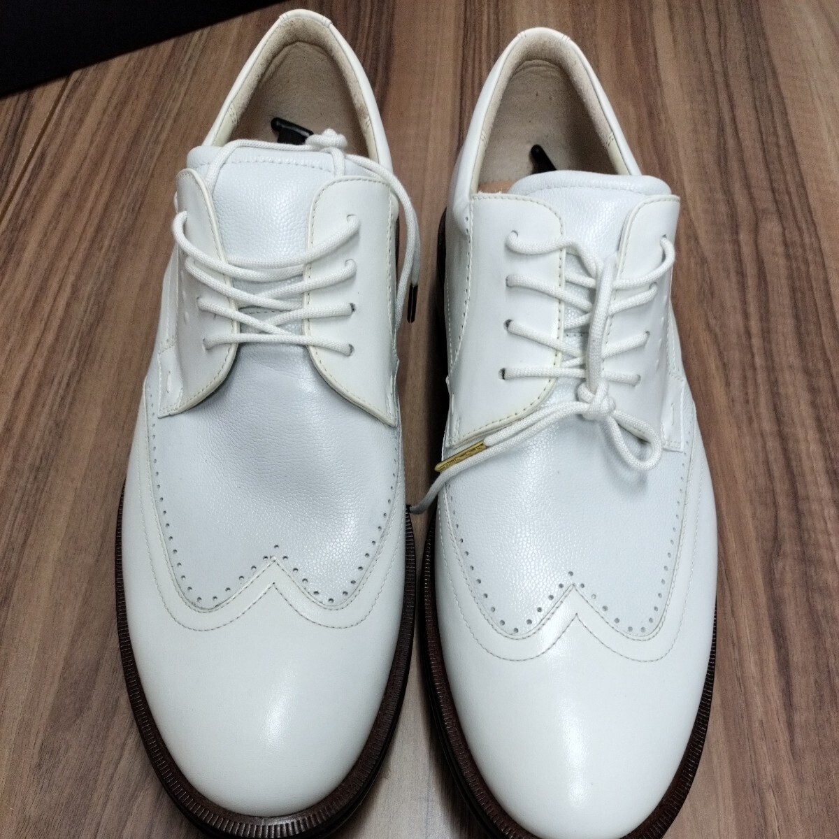 新品 未使用品 ecco エコー 142014 ゴルフシューズ World Class 人気のホワイト EU44 US10-10.5 希少 革底 本革
