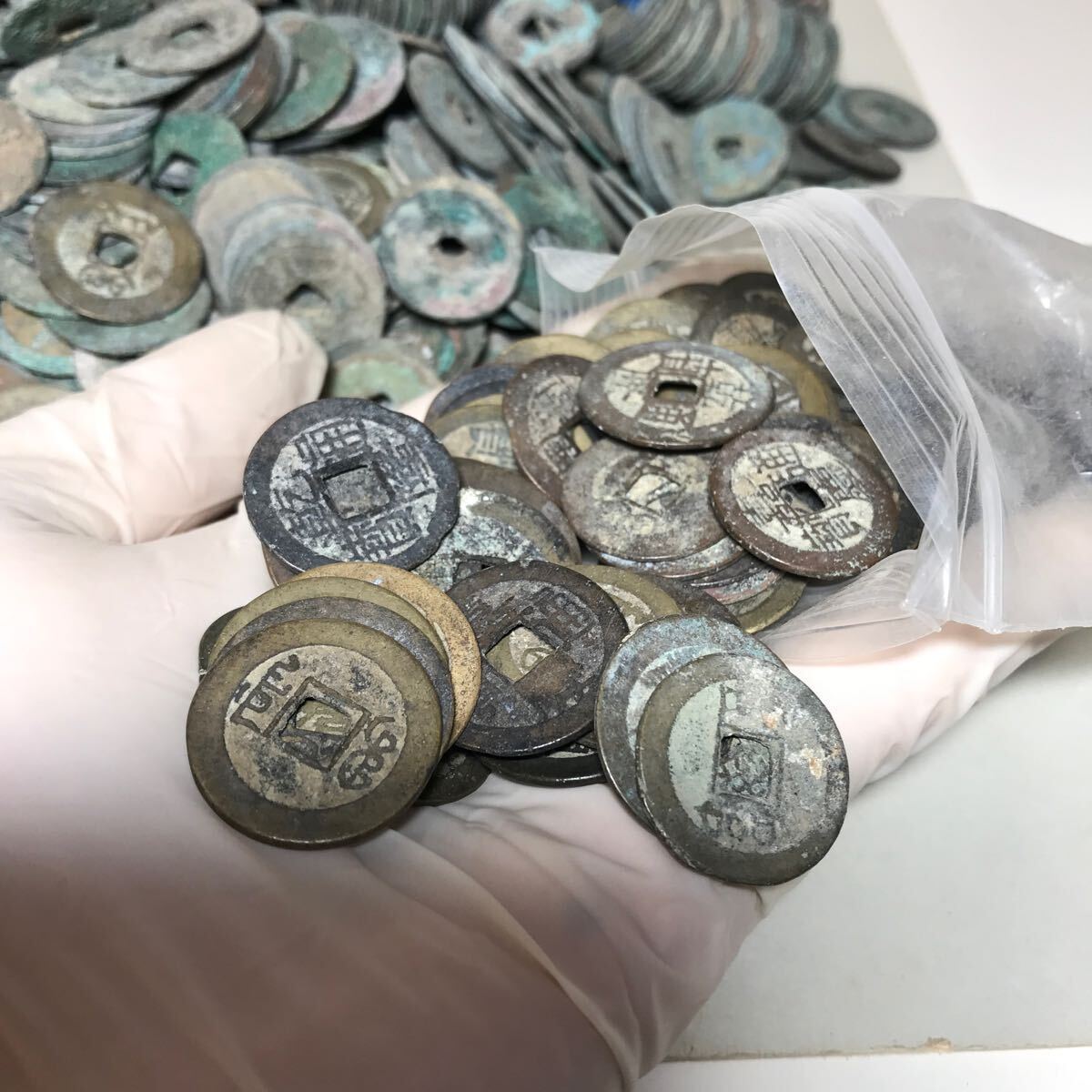 中国古銭 大量 渡来銭 出土品 穴銭 総重量約14kgの画像7