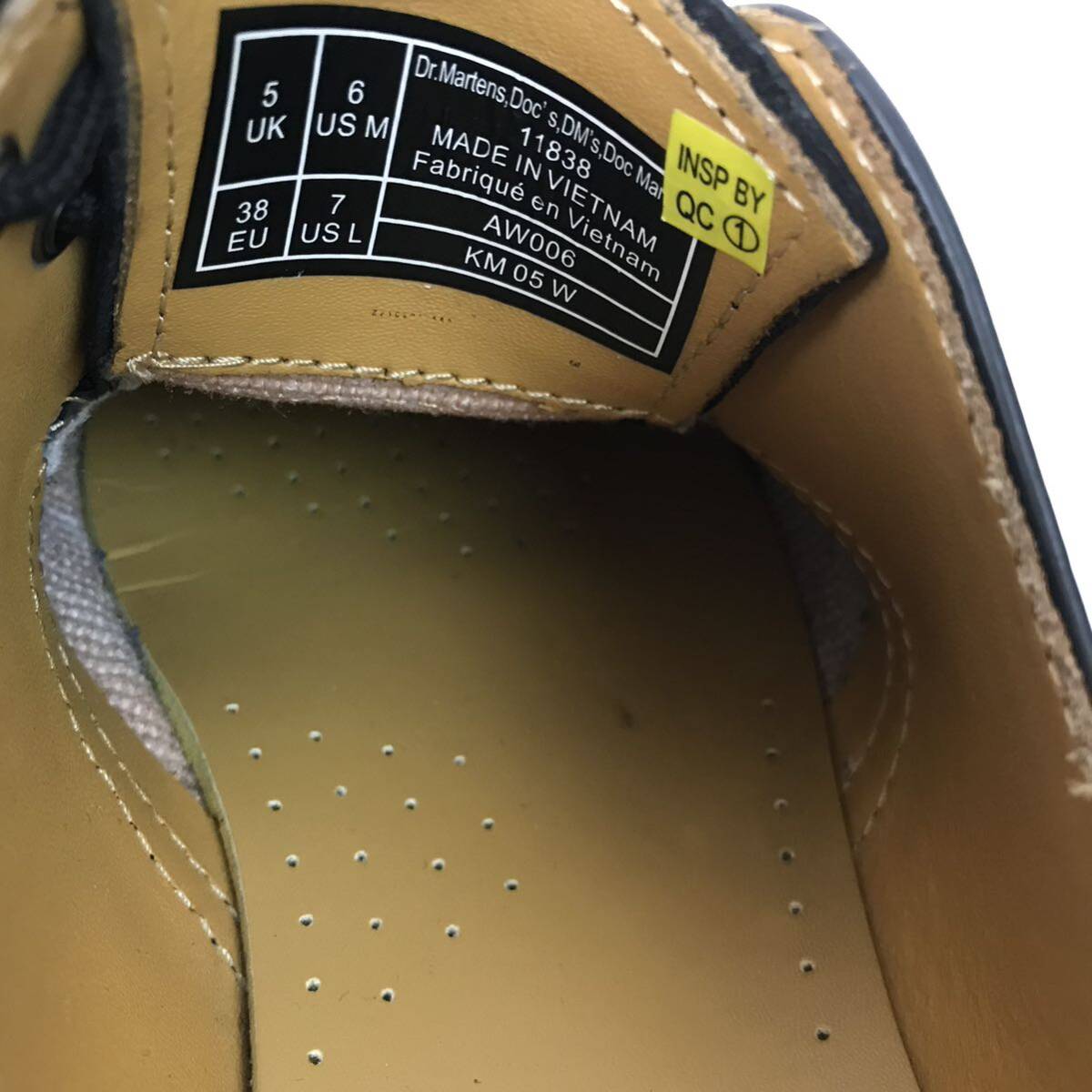 k20 良品 Dr Martens ドクターマーチン 3ホール レザーシューズ 革靴 ローファー レースアップ ブラック UK5 メンズ レディース 正規品_画像9