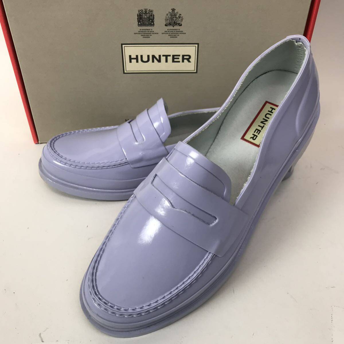k23 HUNTER Hunter rain shoes Raver Loafer rain shoes light purple lavender pe knee roUK6 EU39 lady's regular goods superior article 