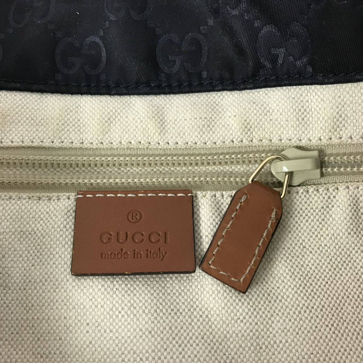 k58 GUCCI グッチ GG柄 トートバッグ ショルダーバッグ ナイロン ブラック 282439 502752 鞄 ビジネス 通学 通勤 マザーバッグ 正規品_画像8