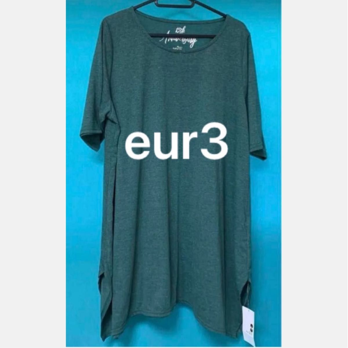 【eur3】新品タグ付 チュニックTシャツ Tシャツ 半袖 トップス 半袖Tシャツ カットソー