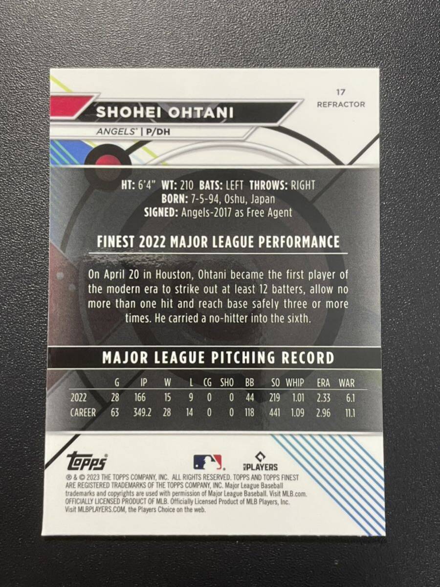 大谷翔平 2023 Topps Finest REFRACTOR リフラクター Shohei Ohtani ドジャース MLBカードの画像2