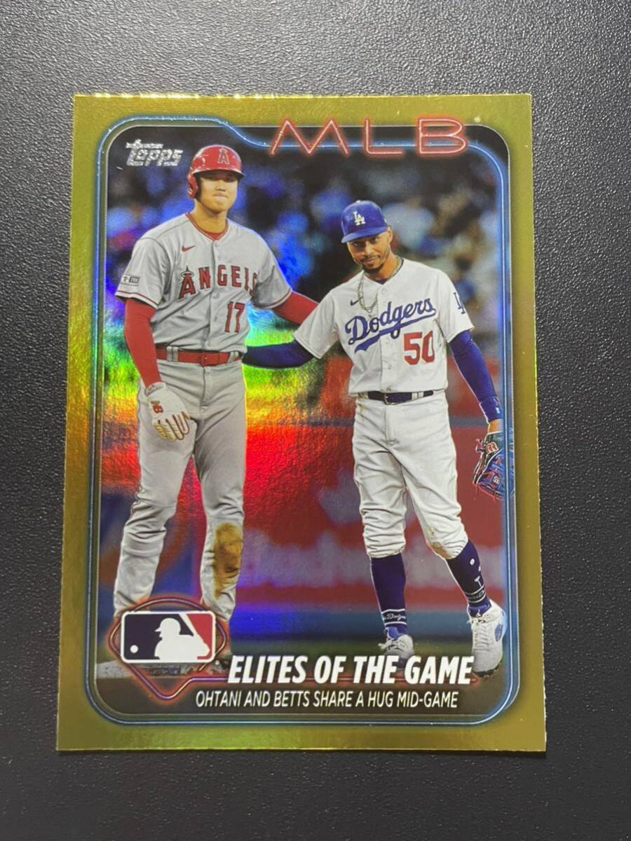 大谷翔平 2024 Topps GOLD FOIL パラレル Elites of the Game Mookie Betts Shohei Ohtani MLBカード_画像1