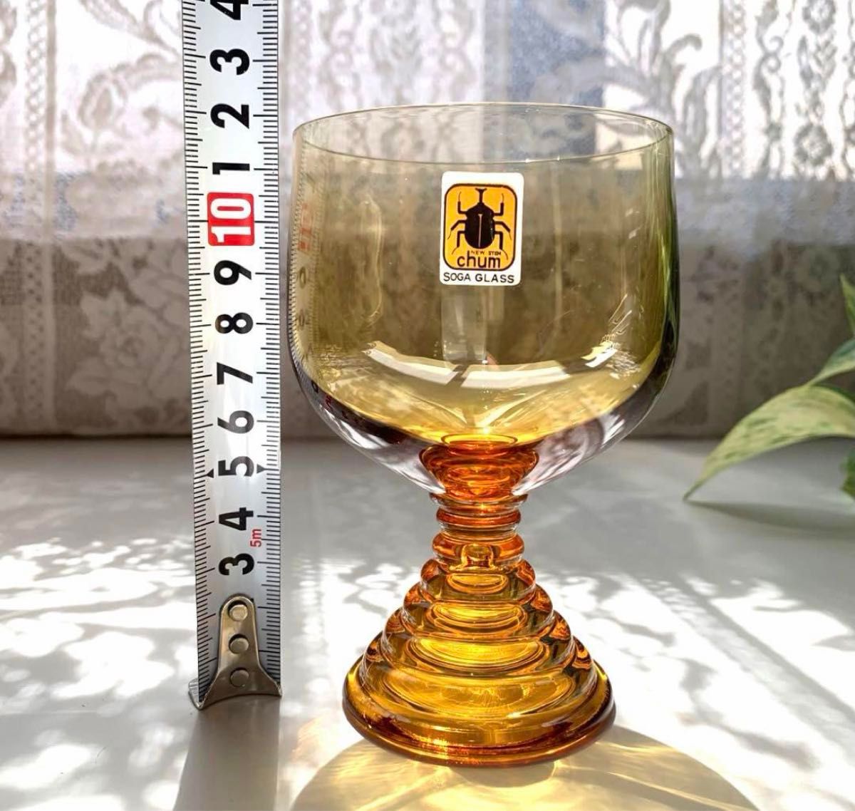 【ヴィンテージ×アンバー】曽我グラス　ブランド　6個入り一箱　レトロポップ　 ガラス インテリア アンティーク ワイングラス　人気