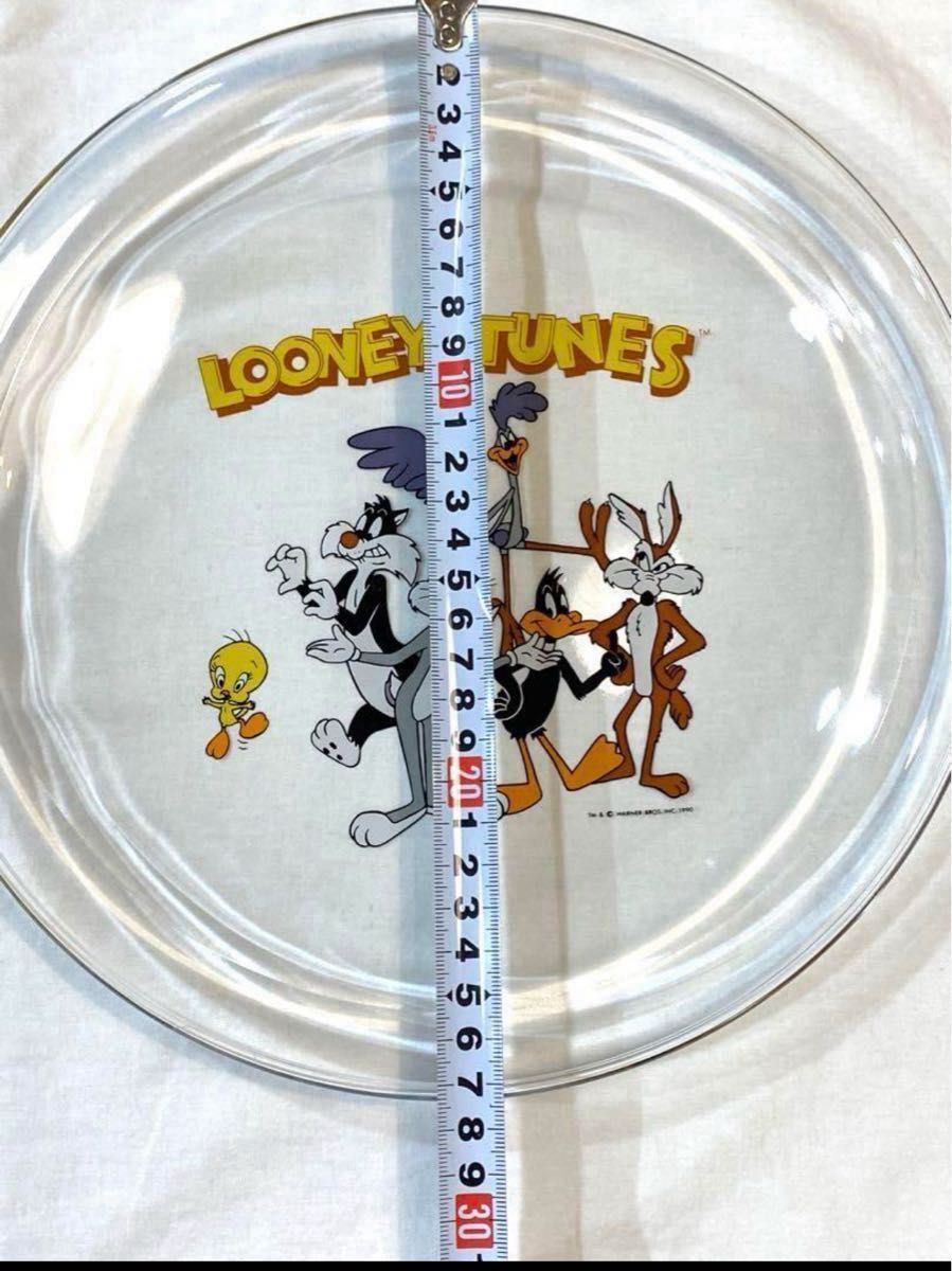 【限定1】希少 90s ビンテージ LOONEY TUNES カラス製 大皿 4枚セット　レトロ ルーニーテューンズ 