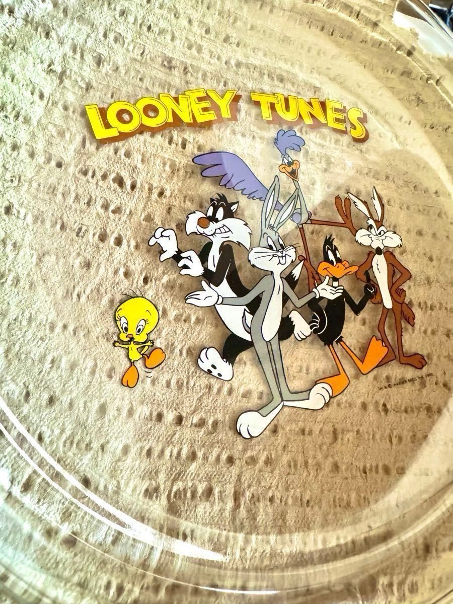 【限定1】希少 90s ビンテージ LOONEY TUNES カラス製 大皿 4枚セット　レトロ ルーニーテューンズ 