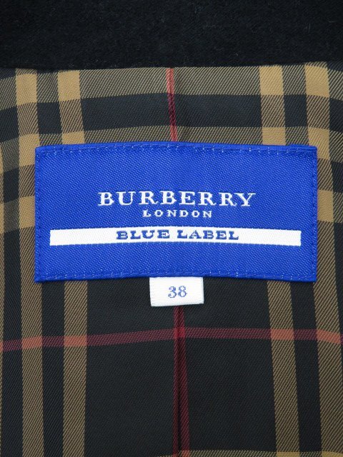 1円スタート♪　BURBERRY　LONDON　BLUE　LABEL　ジャケット　ブラック　＃38　ベルベット　中古A1　AP-90912_画像5