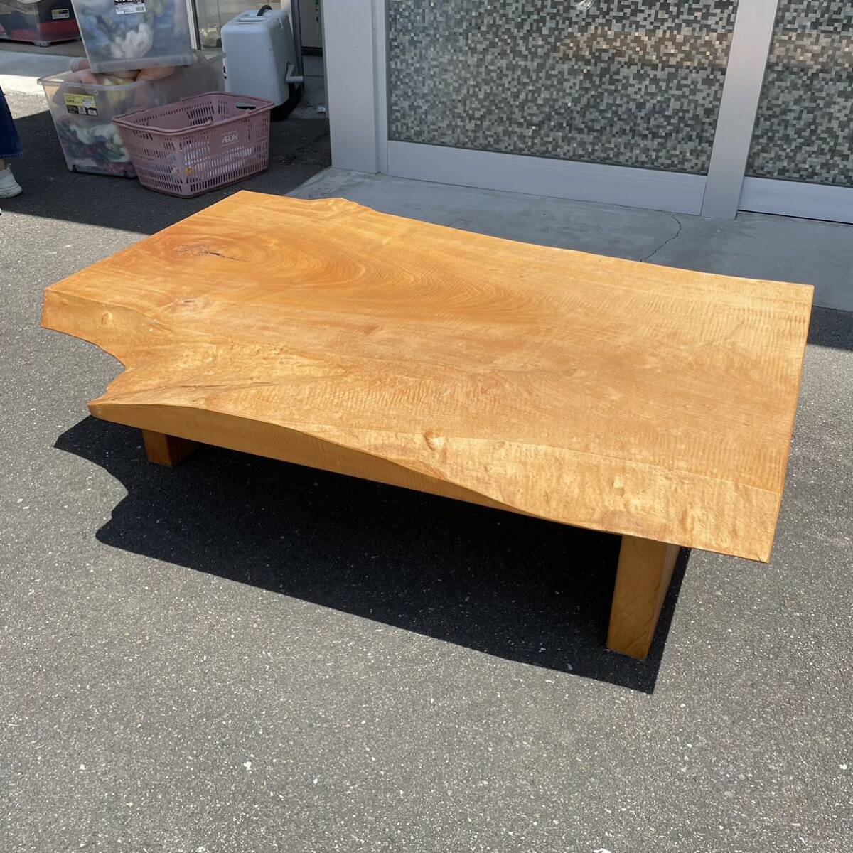 栃　トチ　一枚板　天板　ダイニング　座卓　ローテーブル　テーブル　一枚板テーブル_画像1