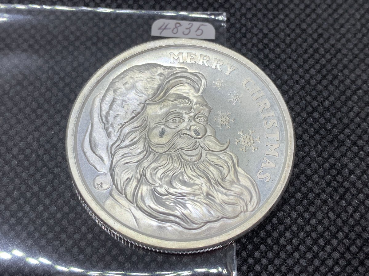 31.1グラム 2020年 (新品) アメリカ「メリークリスマス・サンタ」純銀 1オンス メダルの画像1