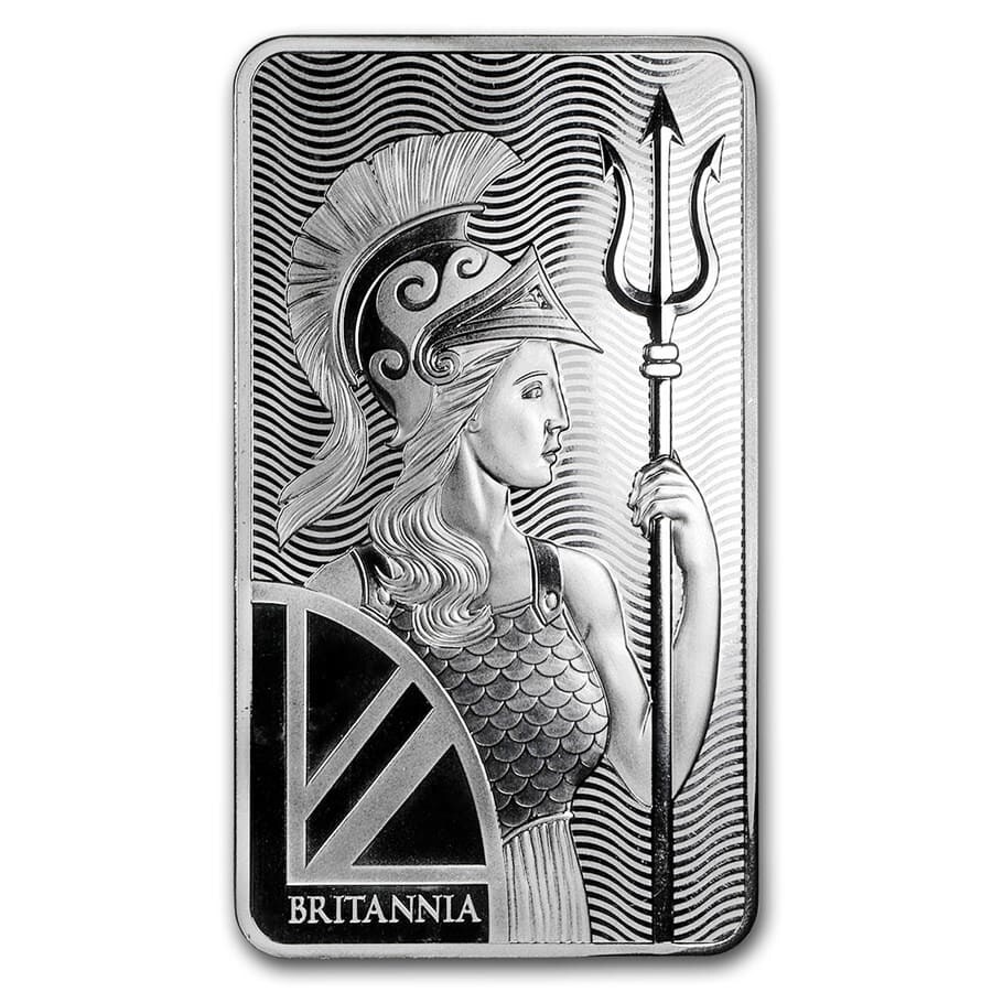 [保証書・カプセル付き] (新品) イギリス「ブリタニア」純銀 10オンス バーの画像1