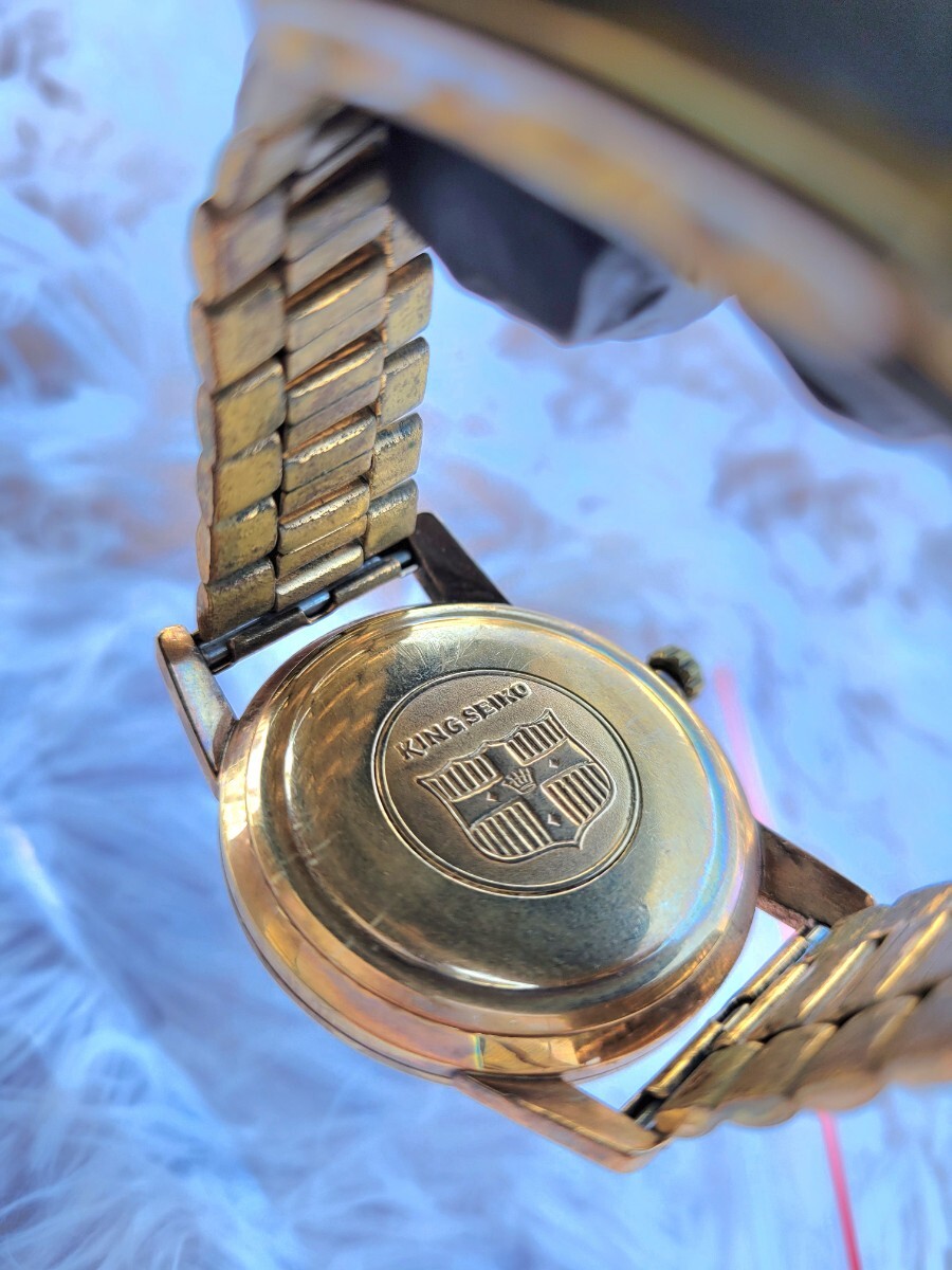 SEIKO セイコー KING SEIKO キングセイコー DIASHOCK 25石 442000 手巻き シルバー文字盤 ゴールド メンズ 腕時計 中古の画像2