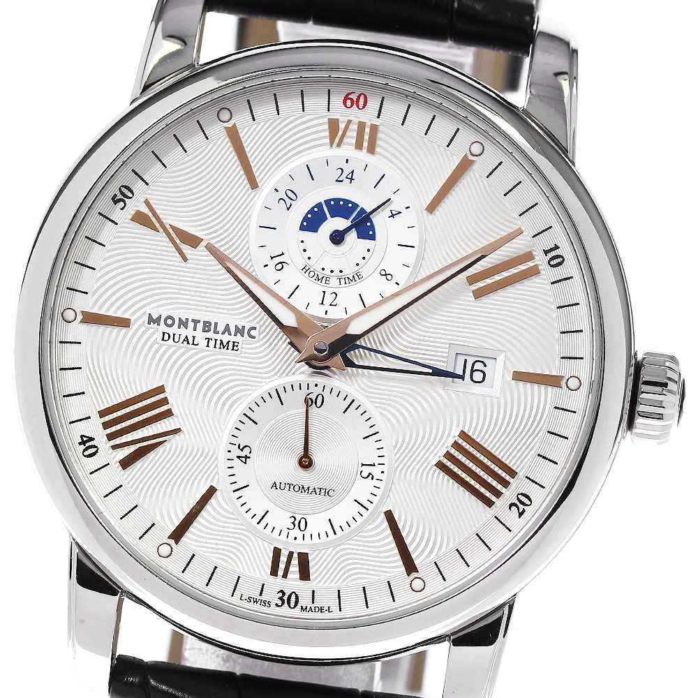 Montblanc MONTBLANC 114857 dual time self-winding watch men's box * written guarantee attaching ._806174