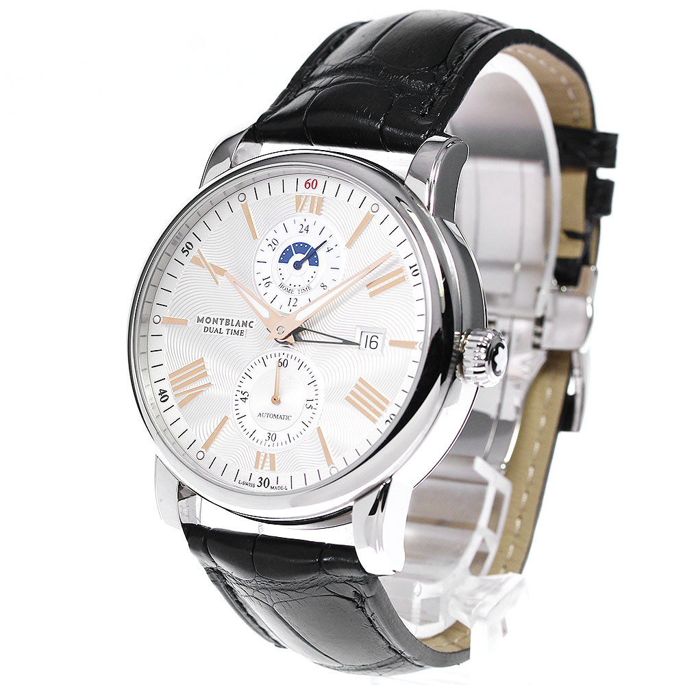  Montblanc MONTBLANC 114857 dual time self-winding watch men's box * written guarantee attaching ._806174