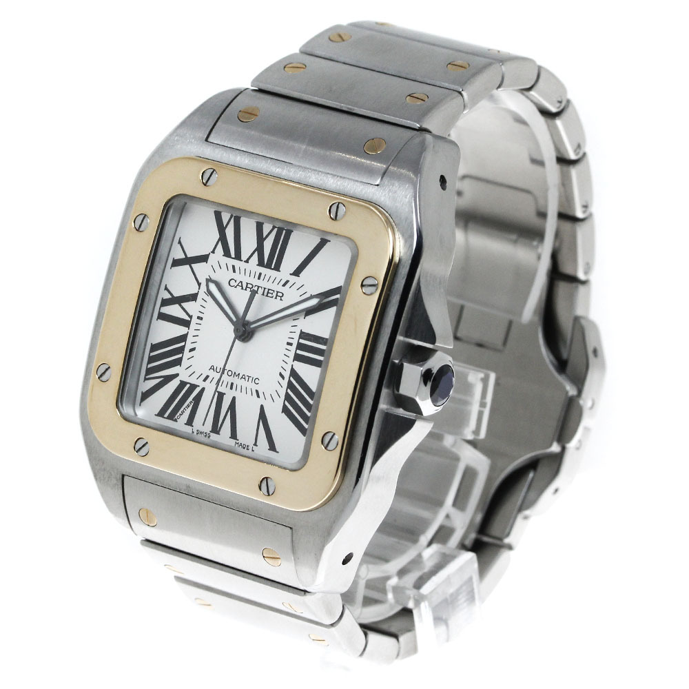 カルティエ CARTIER W200728G サントス100 LM YGコンビ 自動巻き メンズ 良品 _816592_画像2