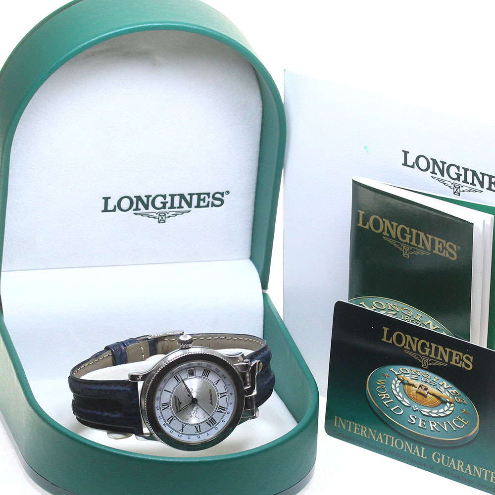 ロンジン LONGINES L2.610.4 リンドバーグ GMT デイト 自動巻き メンズ 箱・保証書付き_814502_画像2