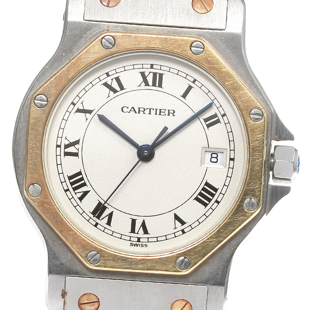 カルティエ CARTIER W2001583 サントスオクタゴン LM YGコンビ デイト クォーツ メンズ _816066_画像1