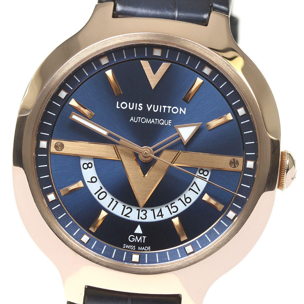  Louis * Vuitton LOUIS VUITTON Q7E30voyaja-GMT K18PG самозаводящиеся часы мужской прекрасный товар коробка * с гарантией ._816344