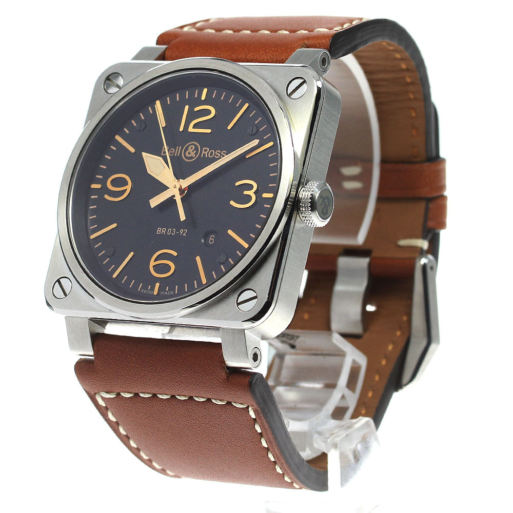 ベル＆ロス Bell＆Ross BR0392-GH-ST/SCA BR03-92 ゴールデンヘリテージ デイト 自動巻き メンズ 良品 箱・保証書付き_817041_画像3