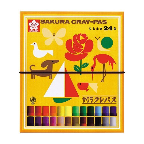  Sakura kre Pas kre Pas LP24R futoshi volume 24 color crayons elementary school . industry .