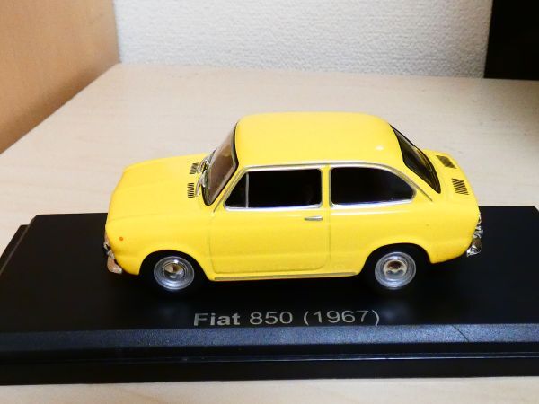 国産名車コレクション 1/43 FIAT フィアット 850 1967 黄色 アシェット 旧車 クラシックカー ミニカー 303_画像3