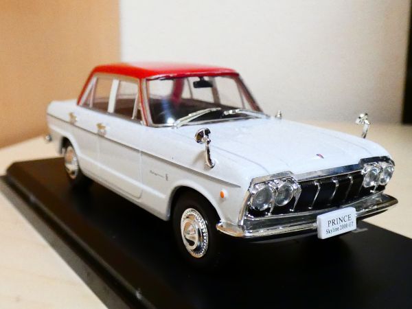 国産名車コレクション 1/43 日産 プリンス スカイライン 2000GT 1965 白 アシェット 旧車 クラシックカー ミニカー 303_画像1