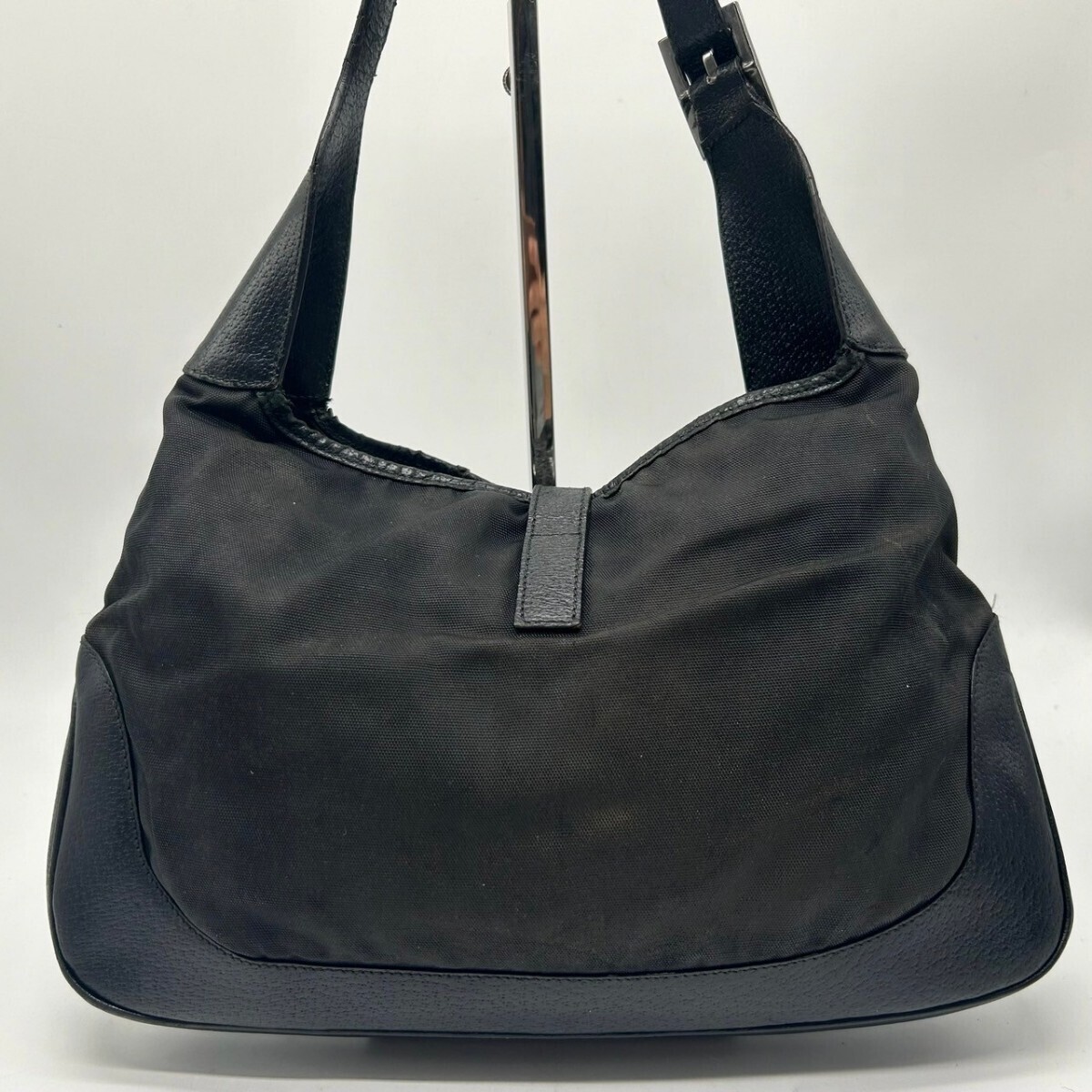 [ прекрасный товар ] Gucci GUCCI ручная сумочка сумка на плечо one плечо домкрат - плечо .. чёрный чёрная кожа натуральная кожа парусина сумка 