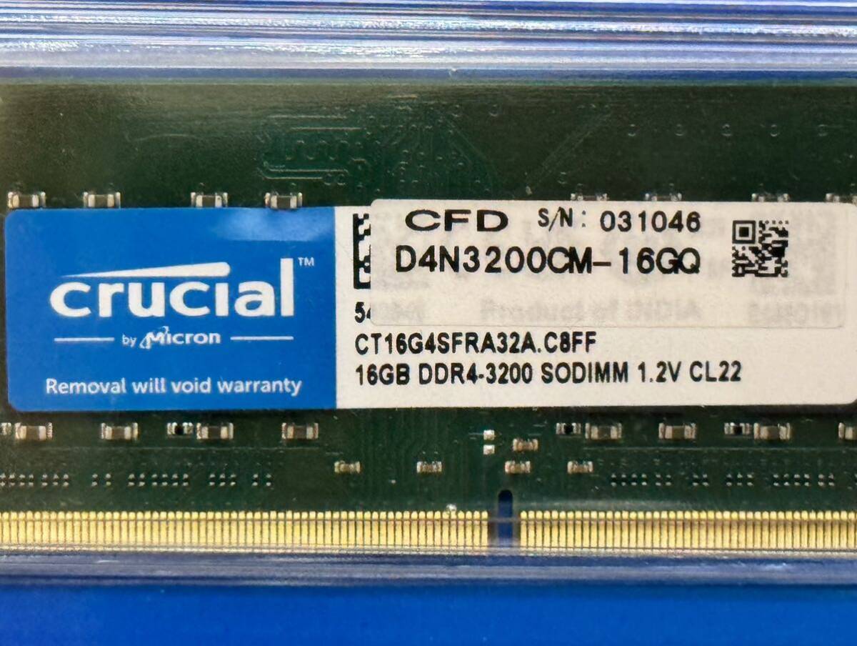 crucial メモリー 16GB SSR$ 3200 CFD SODIMM の画像2