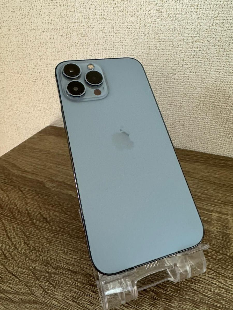 【送料無料】Apple iPhone 13 Pro Max 128GB デモ機 SIMフリー シエラブルー 最大容量95% ジャンク品 マイクが機能しないの画像3