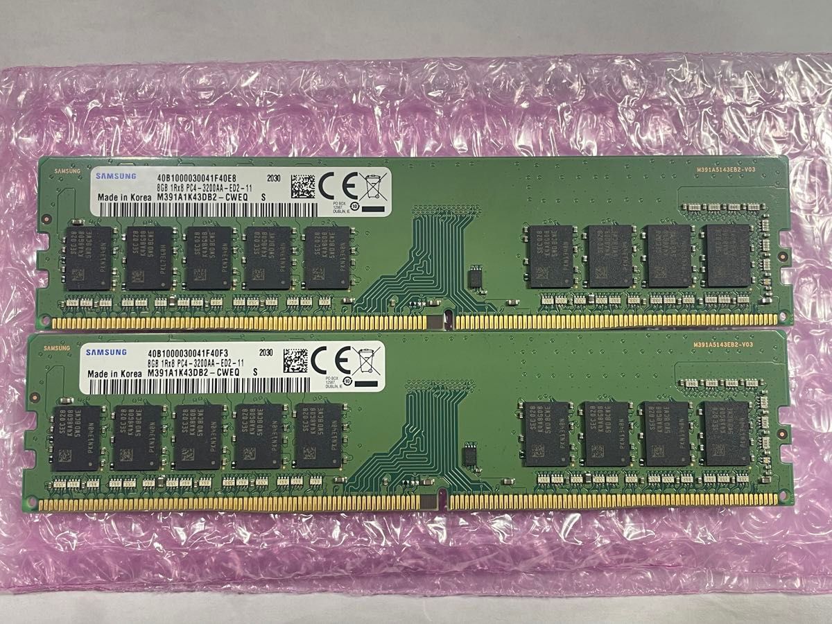 SAMSUNG DDR4 PC4 3200 8GB×2枚（16GB） DIMM ECC.