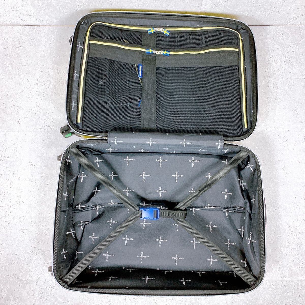 良品 イノベーター スーツケース イエロー グリーン 60L 3〜4泊 良品 イノベーター スーツケース イエロー グリーン 60L 3〜4泊