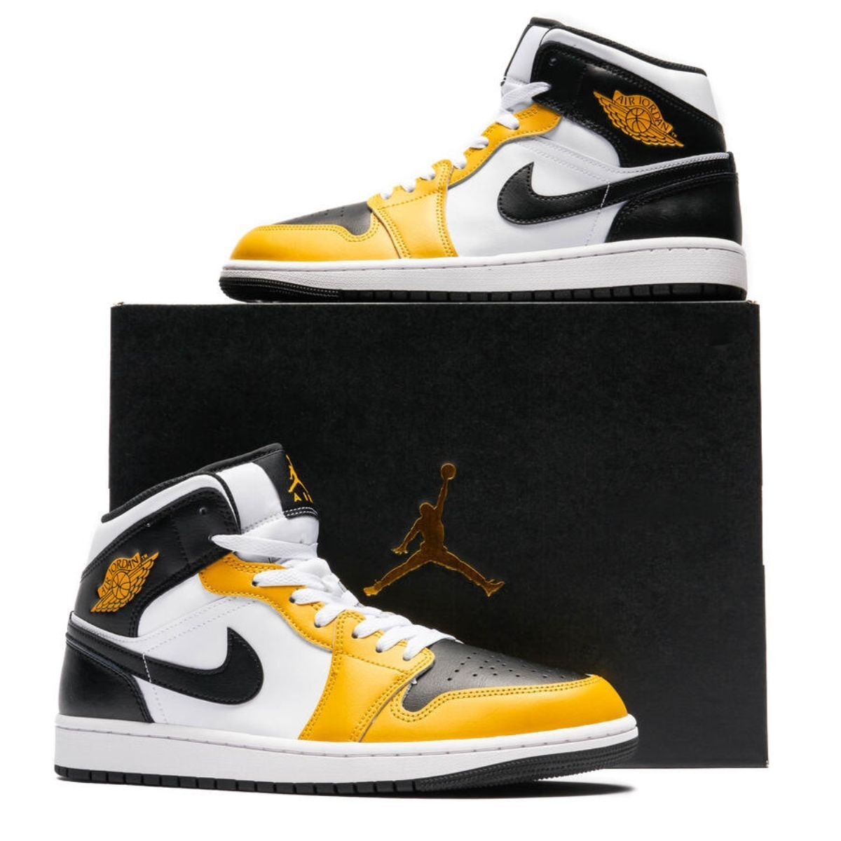  new goods 29.0cm Nike air Jordan NIKE AIR JORDAN 1 MID yellow oak ru black yellow color white black box attaching unused regular goods genuine article DQ8426-701